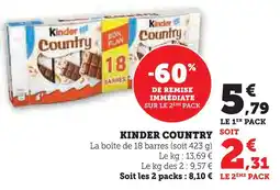 U Express Kinder kinder country offre
