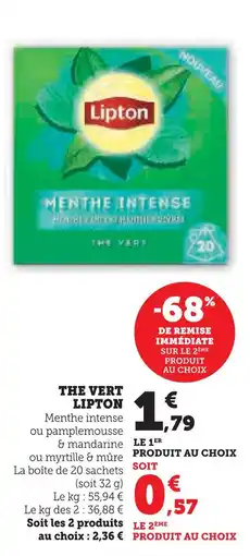 U Express Lipton thé vert offre