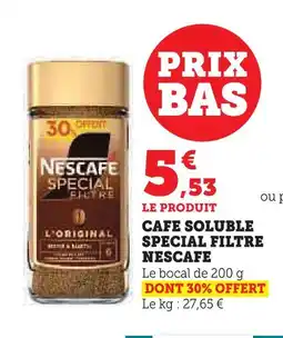 U Express Nescafe café soluble spécial filtre offre