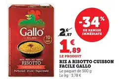 U Express Gallo riz à risotto cuisson facile offre