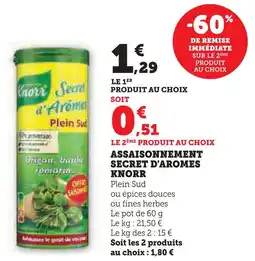 U Express Knorr assaisonnement secret d'aromes plein sud offre