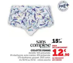 U Express Sans complexe culotte femme offre