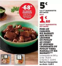 Hyper U Porc au caramel riz basmati aux petits légumes offre