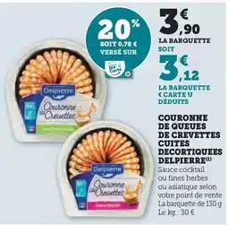 Hyper U Delpierre - couronne de queues de crevettes cuites decortiquees offre