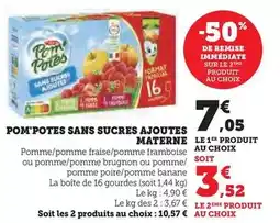 Hyper U Materne - pom'potes sans sucres ajoutes offre