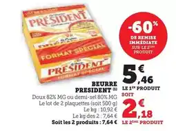 Hyper U Président - beurre offre