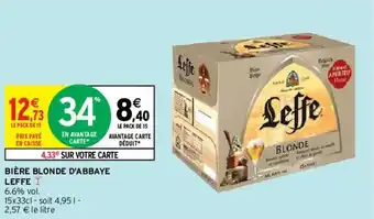 Intermarché Hyper Bière blonde d'abbaye leffe offre