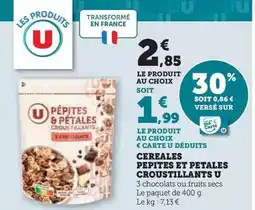 Hyper U U - cereales pepites et peales croustillants offre
