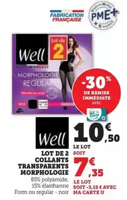 Hyper U Well - lot de 2 collants transparents morphologie offre