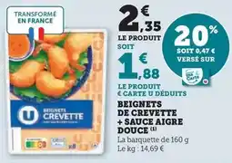 Super U U - beignets de crevette + sauce aigre douce offre