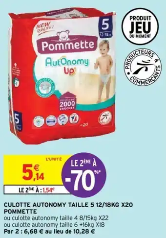 Intermarché Hyper Culotte autonomy taille 5 12/18KG X20 pommette offre