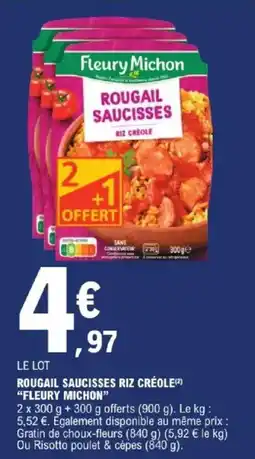 E.Leclerc Express Rougail saucisses riz créole fleury michon offre
