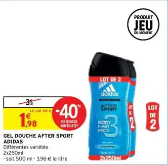 Intermarché Hyper Gel douche after sport adidas offre