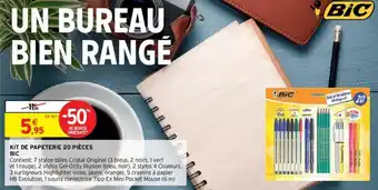 Intermarché Hyper Kit de papeterie 20 pièces bic offre