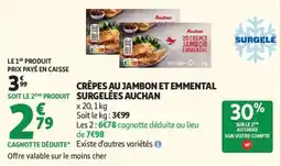 Auchan Supermarché Crêpes au jambon et emmental surgelées auchan offre