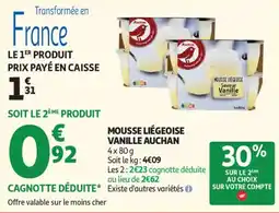 Auchan Supermarché Mousse liégeoise vanille auchan offre