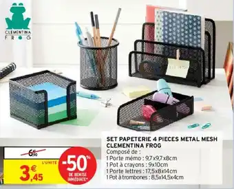 Intermarché Hyper Set papeterie 4 pieces metal mesh offre