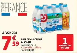 Auchan Supermarché Lait demi-écrémé auchan offre