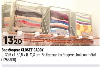 Bricorama Bac étagères closet caddy offre