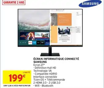Intermarché Hyper Écran informatique connecté samsung offre