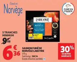 Auchan Supermarché Saumon fumé de norvège labeyrie offre