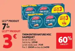 Auchan Supermarché Thon entier nature msc saupiquet offre