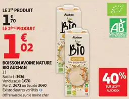 Auchan Supermarché Boisson avoine nature bio auchan offre