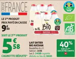 Auchan Supermarché Lait entier bio auchan offre