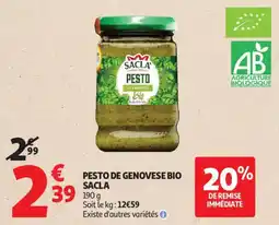 Auchan Supermarché Pesto de genovese bio sacla offre