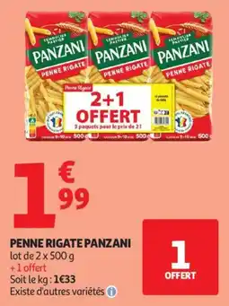 Auchan Supermarché Penne rigate panzani offre