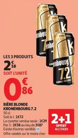 Auchan Supermarché Bière blonde kronenbourg 7.2 offre