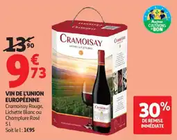 Auchan Supermarché Vin de l'union européenne offre