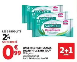 Auchan Supermarché Lingettes multi usages eucalyptus sanytol offre