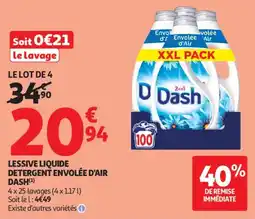 Auchan Supermarché Lessive liquide detergent envolée d'air dash offre
