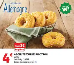 Auchan Supermarché 4 donuts fourrés au citron offre