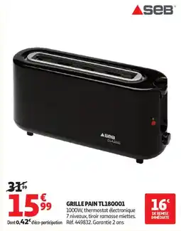 Auchan Supermarché Grille pain tl180001 offre
