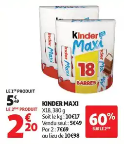 Auchan Supermarché Kinder maxi offre