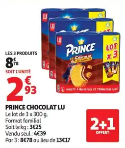 Auchan Supermarché Prince chocolat lu offre