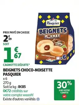 Auchan Supermarché Beignets choco-noisette pasquier offre