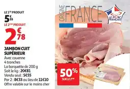 Auchan Supermarché Jambon cuit supérieur offre