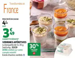 Auchan Supermarché Verrines apéritives offre