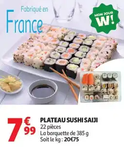Auchan Supermarché Plateau sushi saiji offre