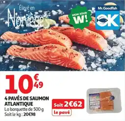 Auchan Supermarché 4 pavés de saumon atlantique offre