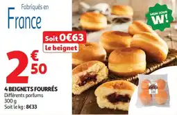 Auchan Supermarché 4 beignets fourrés offre