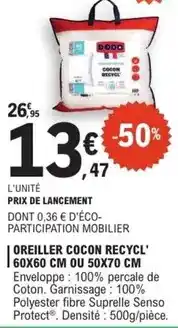 E.Leclerc Dodo - oreiller cocon recycl' offre
