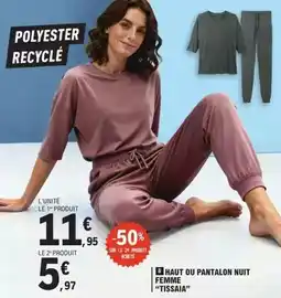E.Leclerc Haut ou pantalon nuit femme offre