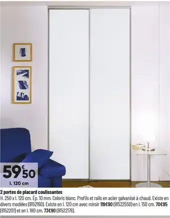 Bricorama 2 portes de placard coullissantes offre