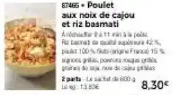 Thiriet Poulet aux noix de cajou p et riz basmati offre