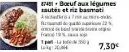 Thiriet Boeuf aux légumes sautés et riz basmati offre