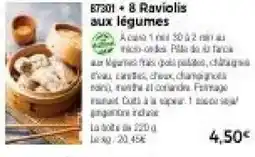 Thiriet 8 raviolis aux légumes offre